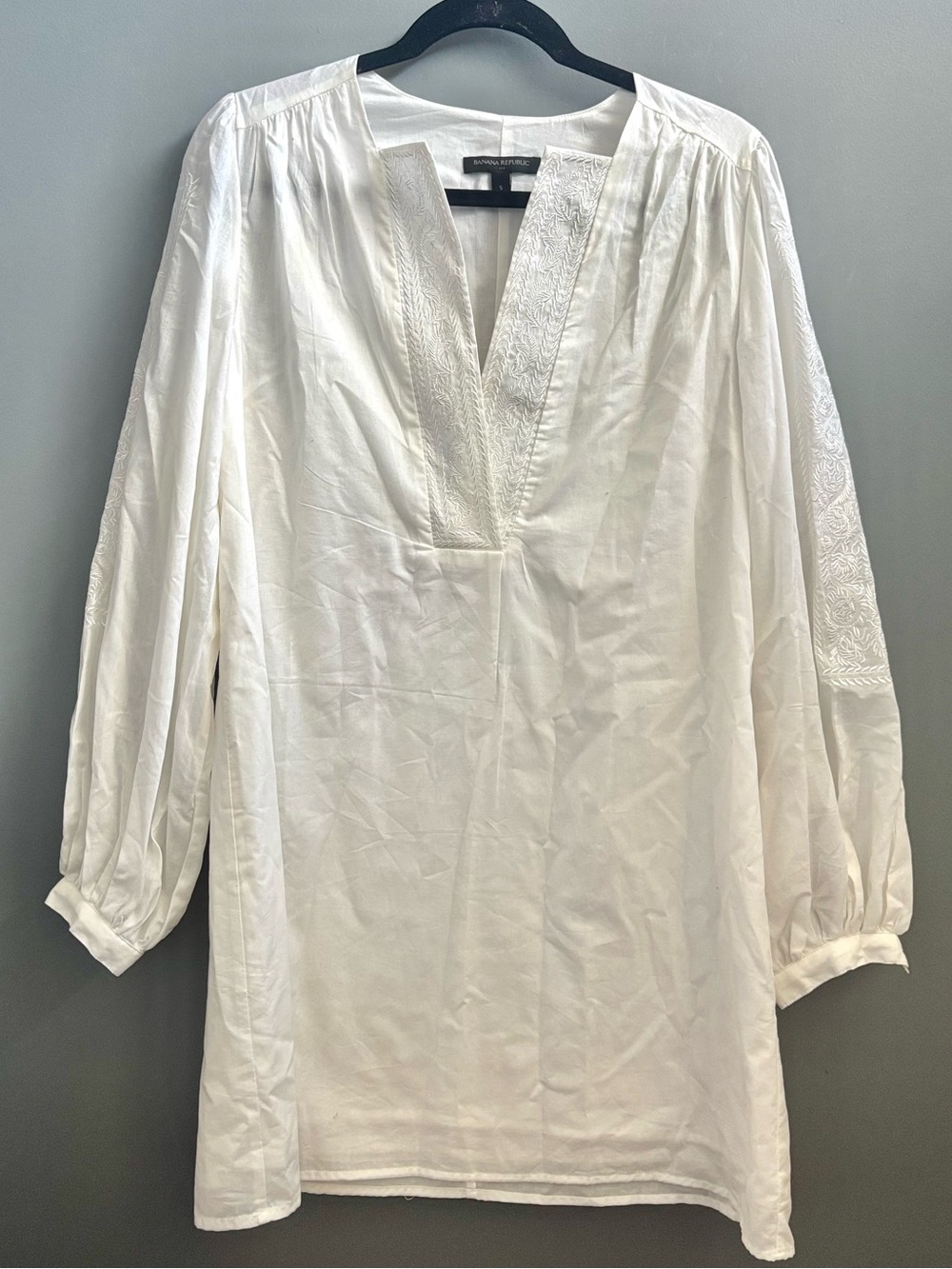 Banana Republic White Embroidered Tunic Dress